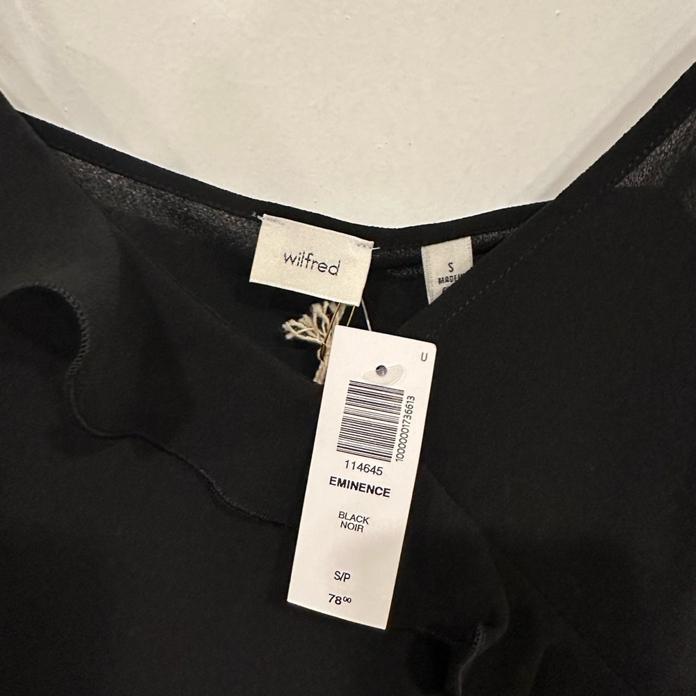 Aritzia Black Ruffled Chiffon Women's Top - Picture 4 of 4
